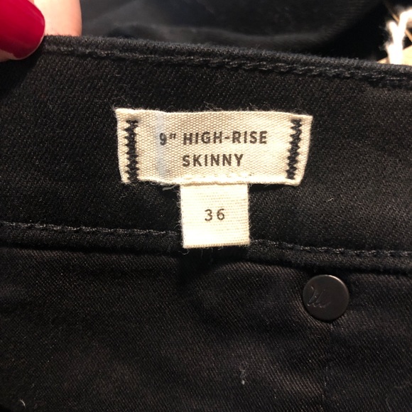 Madewell Black 9" High-Rise Skinny Jeans size 36 - Picture 8 of 8